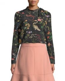 REDValentino Flora-and-Fauna Print Long-Sleeve Blouse and Matching Items at Bergdorf Goodman